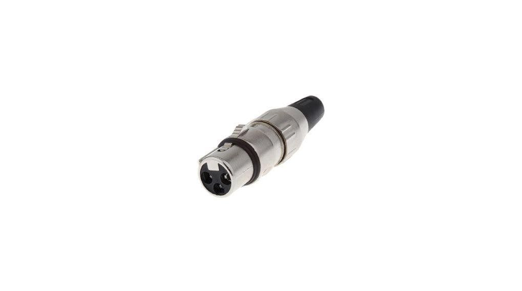 Cable Mount XLR Connector, Female, 50 V ac, 3 Way, Silver Plating